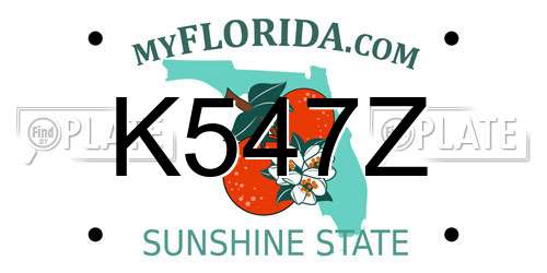 K547Z Florida License Plate