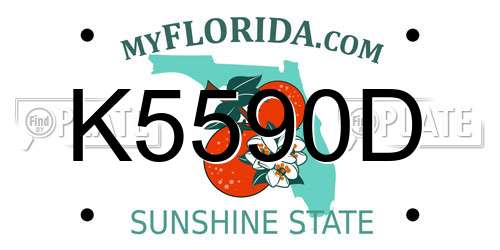 K5590D Florida License Plate