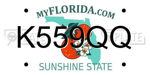 K559QQ Florida License Plate