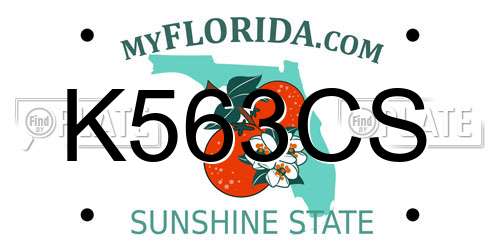 K563CS Florida License Plate