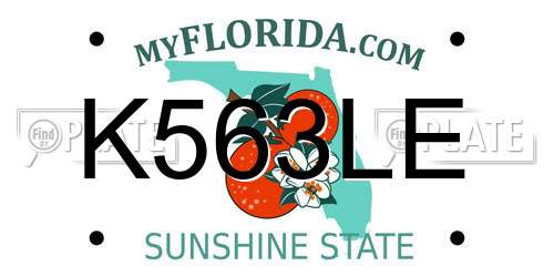 K563LE Florida License Plate