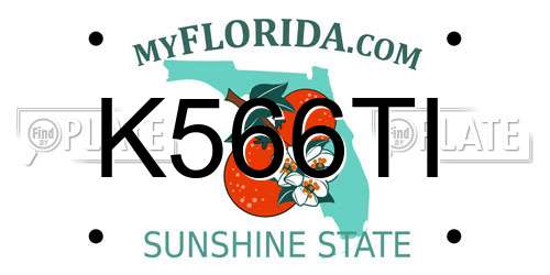 K566TI Florida License Plate