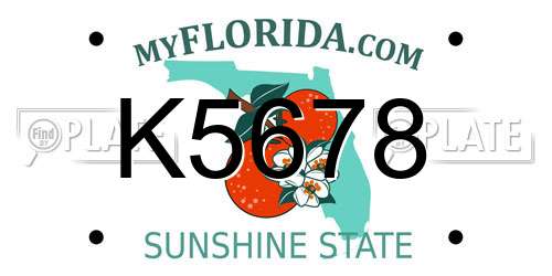 K5678 Florida License Plate
