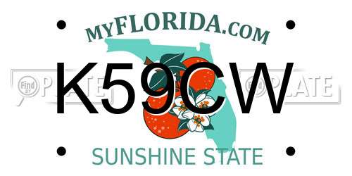 K59CW Florida License Plate