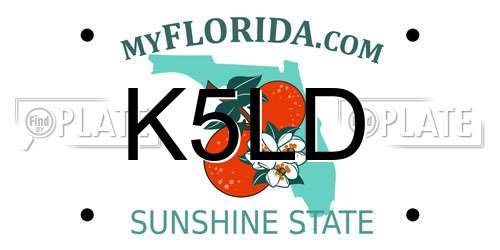 K5LD Florida License Plate