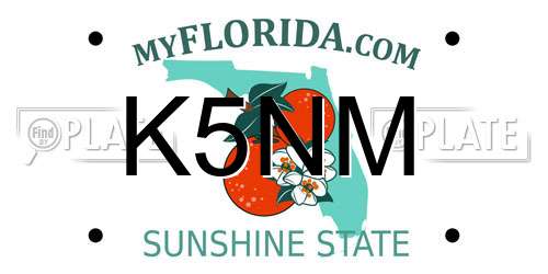 K5NM Florida License Plate
