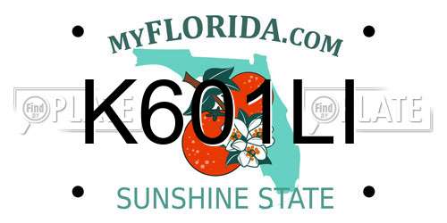 K601LI Florida License Plate