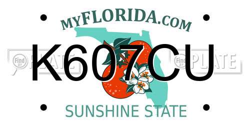 K607CU Florida License Plate