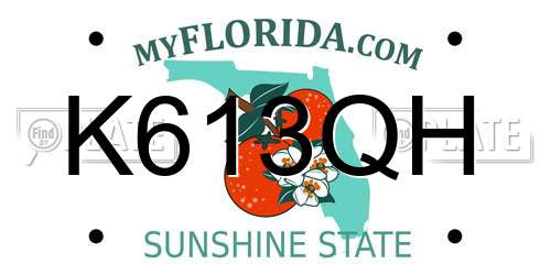 K613QH Florida License Plate