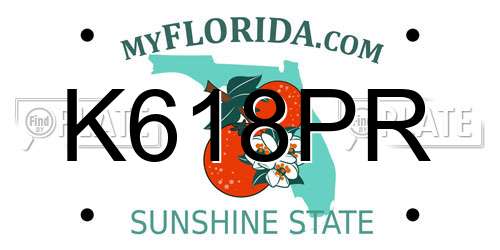 K618PR Florida License Plate