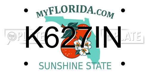 K627IN Florida License Plate