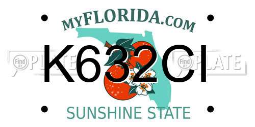 K632CI Florida License Plate