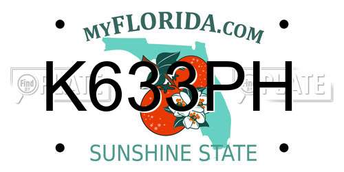 K633PH Florida License Plate
