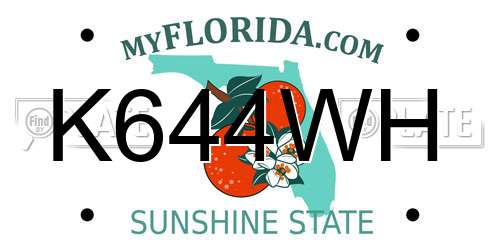 K644WH Florida License Plate