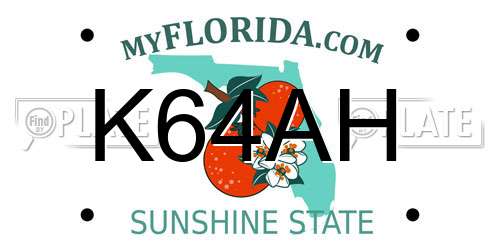K64AH Florida License Plate