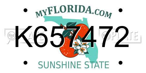 K657472 Florida License Plate