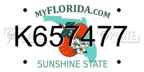 K657477 Florida License Plate