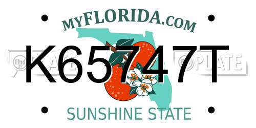 K65747T Florida License Plate