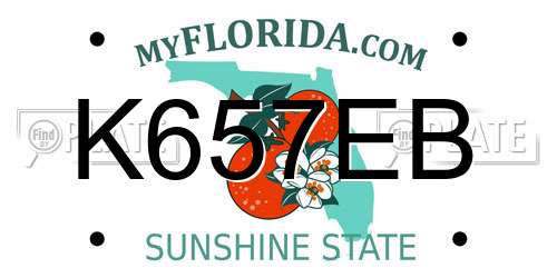K657EB Florida License Plate