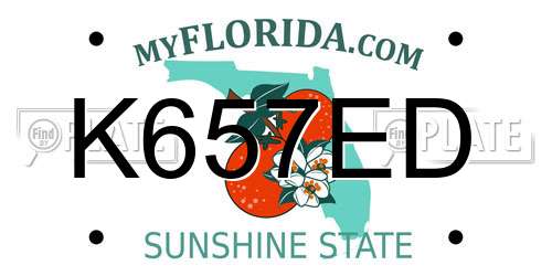 K657ED Florida License Plate