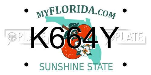 K664Y Florida License Plate