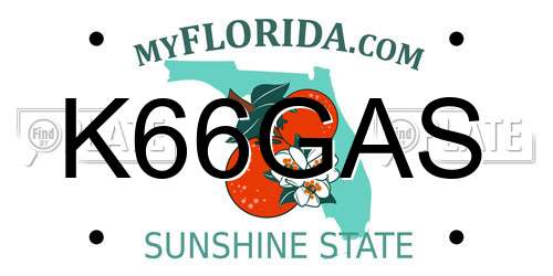 K66GAS Florida License Plate