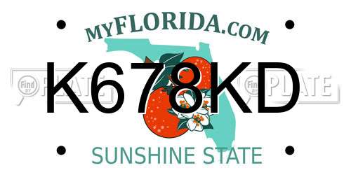 K678KD Florida License Plate