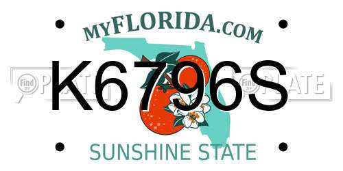 K6796S Florida License Plate