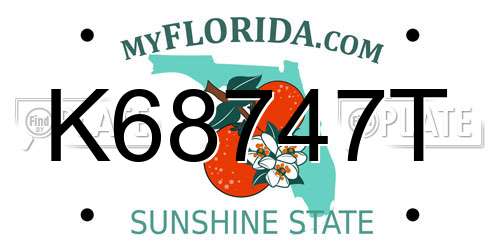 K68747T Florida License Plate