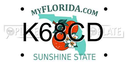 K68CD Florida License Plate