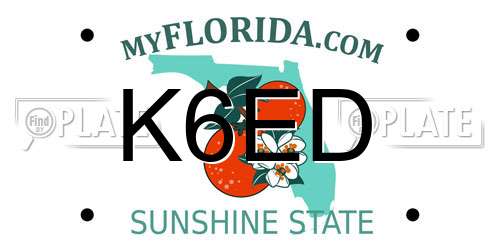 K6ED Florida License Plate