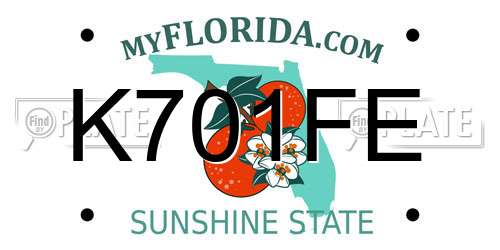 K701FE Florida License Plate