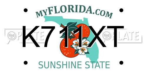 K711XT Florida License Plate