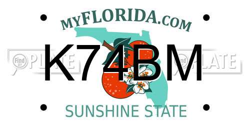K74BM Florida License Plate
