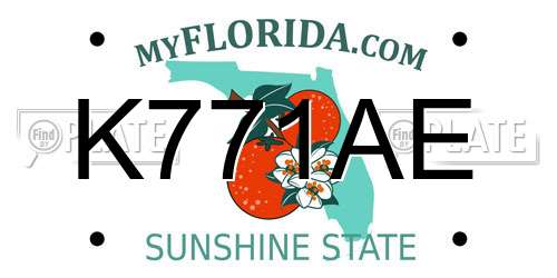 K771AE Florida License Plate