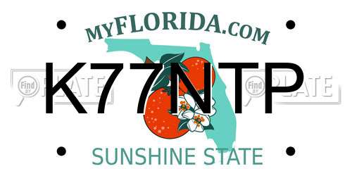 K77NTP Florida License Plate