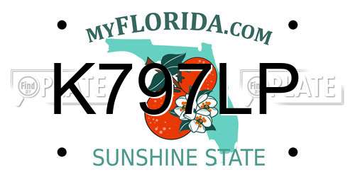 K797LP Florida License Plate