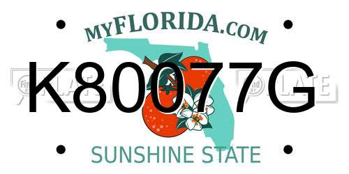 K80077G Florida License Plate