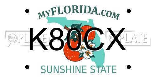 K80CX Florida License Plate
