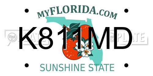 K811MD Florida License Plate