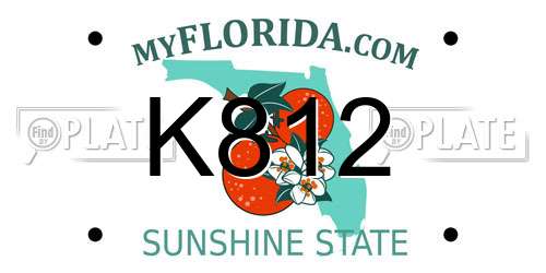 K812 Florida License Plate
