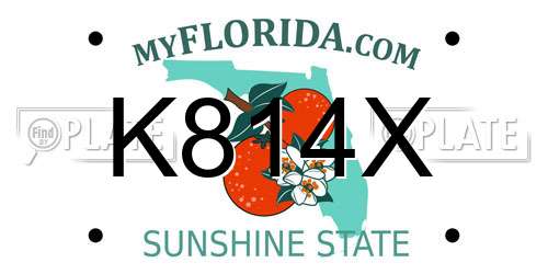 K814X Florida License Plate