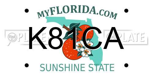 K81CA Florida License Plate