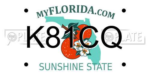 K81CQ Florida License Plate