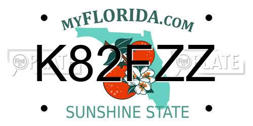 K82FZZ Florida License Plate