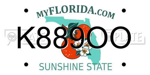 K889OO Florida License Plate