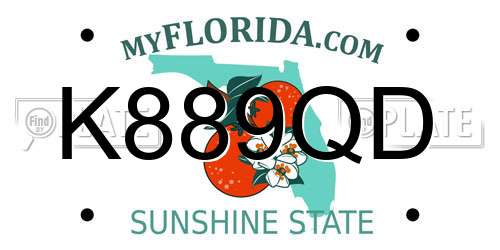 K889QD Florida License Plate
