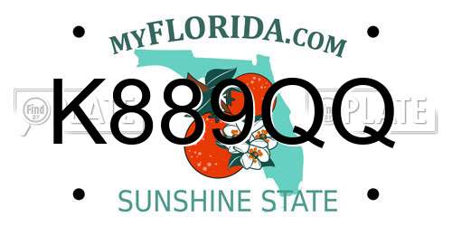 K889QQ Florida License Plate