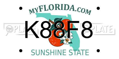 K88F8 Florida License Plate