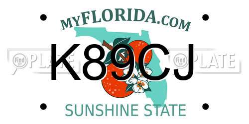 K89CJ Florida License Plate